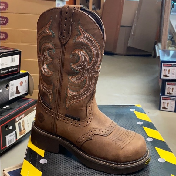 justin women's steel toe work boots